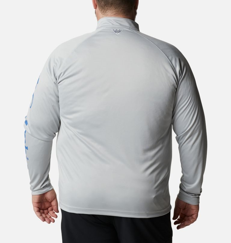 Men's Columbia PFG Terminal Tackle 1/4 Zip Sweatshirts Light Grey | Plus Size CA-CC58A